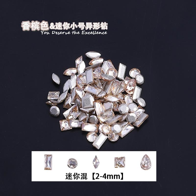 Champagne mini zircon mixed pack [100 pieces/bag]