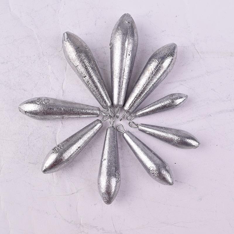 Willow Leaf Lead Pendant Fishing Gear Small Accessories with Ring String Hook Lead Lump Willow Leaf Fishing Pendant Water Drop Lead Pendant Full Gram Willow Leaf-Shaped Lead Pendant thumbnail 2