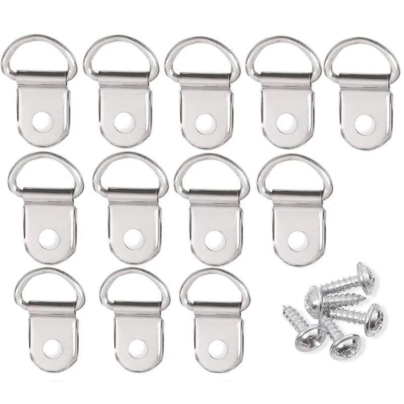 Cross-Border Metal Hanging Triangle Hook Picture Frame Wall Clock Decorative Accessories Paris Buckle Semi-Circular D-Shaped Hanging Ring with Screws thumbnail 3