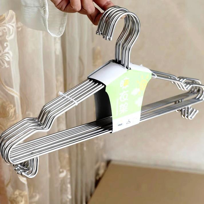 Thickened Double Hook Stainless Steel Clothes Hanger Solid Clothes Hanger Balcony Clothes Drying Rack Clothes Rack Adult and Kidsren Clothes Drying Rack