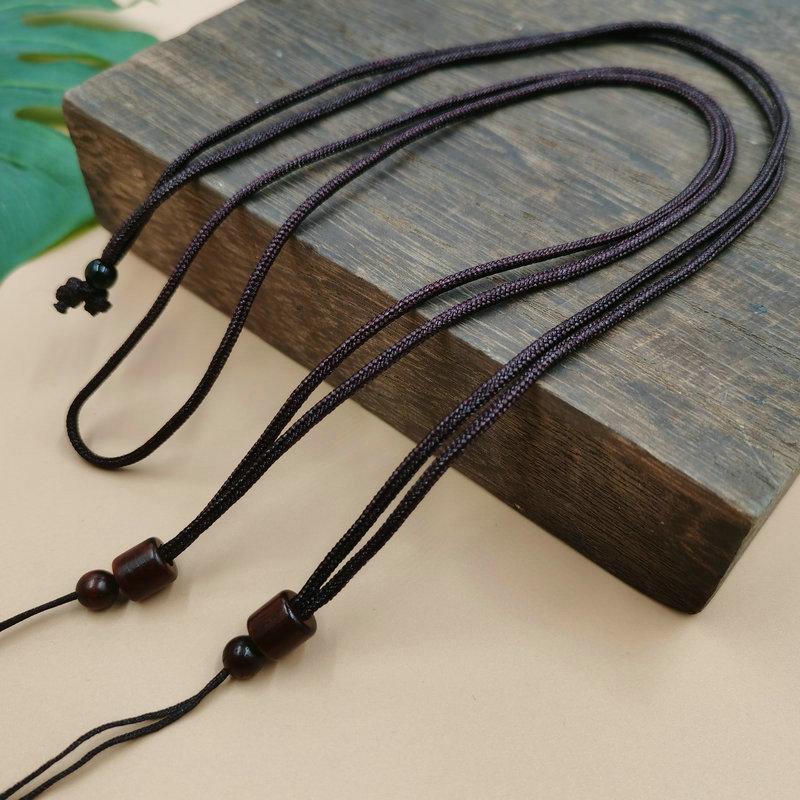 Rosewood bucket necklace rope pendant rope DIY woven stretch pendant lanyard beeswax Jade jade pendant sweater chain