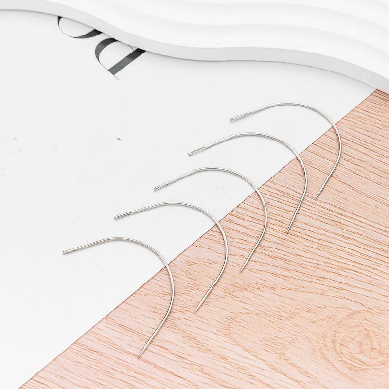 Manufacturer Straight Hair Large Hole C-Shaped Curved Needle Semi-Circular Curved Needle Home Hand Sewing Needle C-Shaped Leather Needle DIY Curved Needle