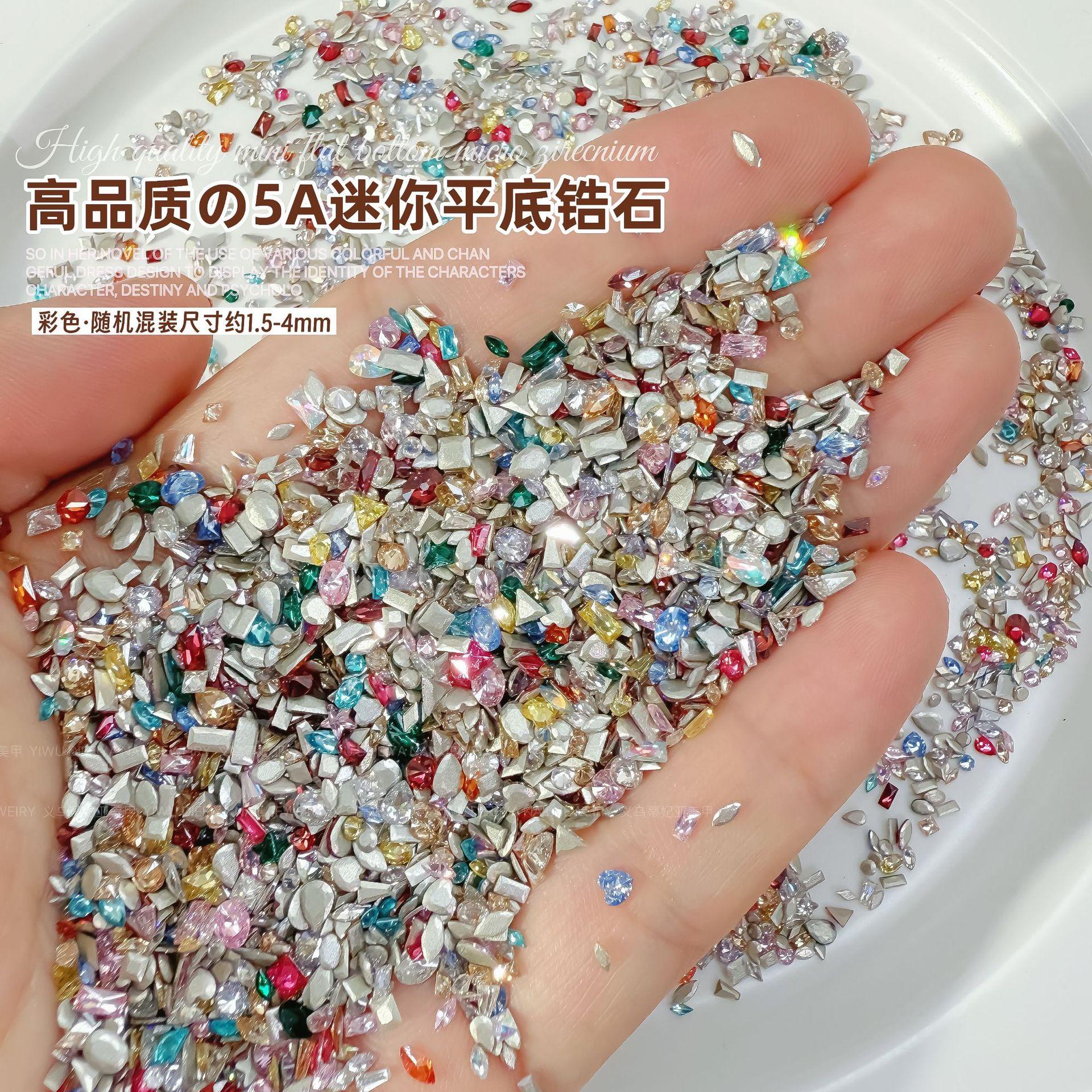 Color flat bottom beveled zircon mixed