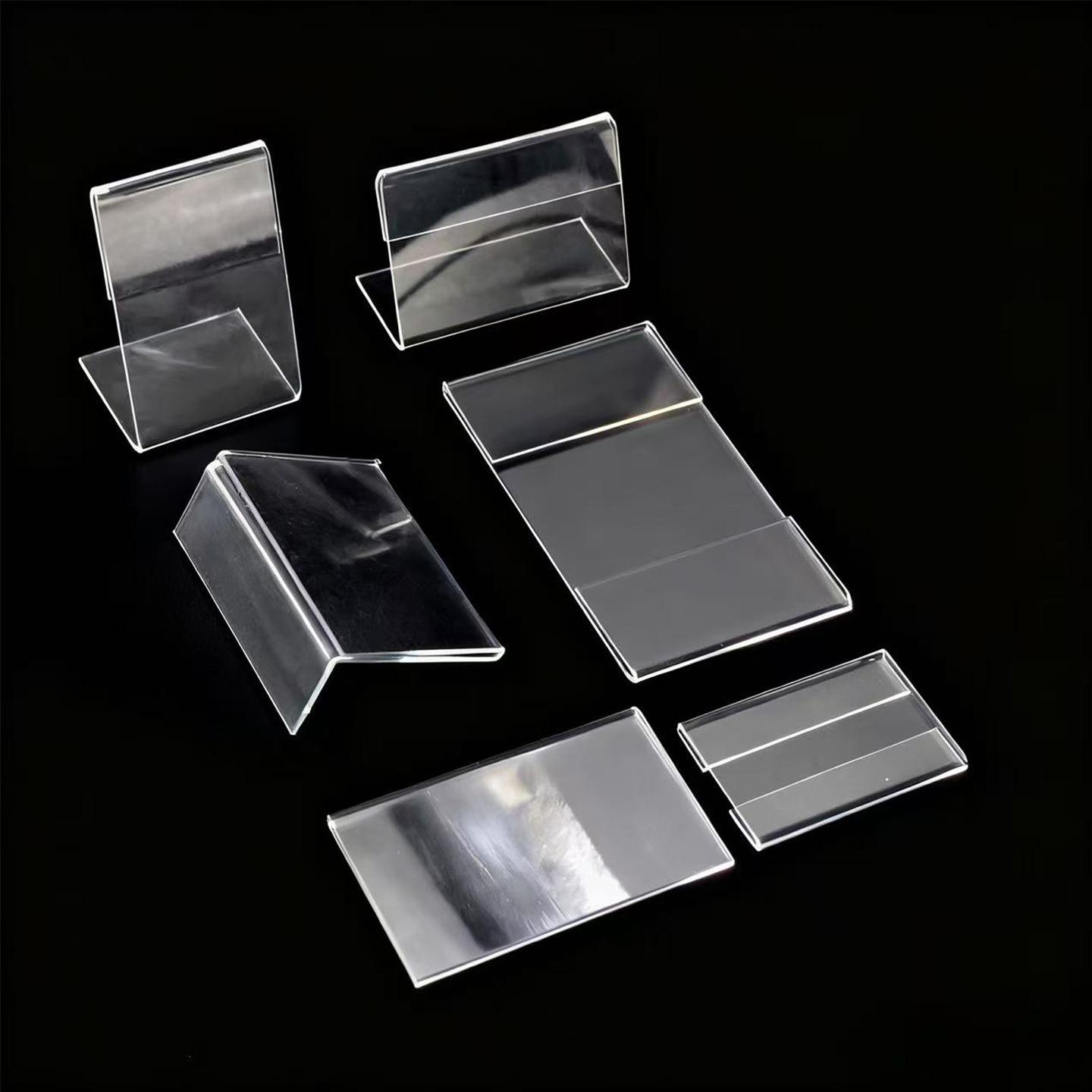 Acrylic Product Display Card, Transparent Price Tag, Wall-Mounted Price Tag, L-Shaped 90-Degree Desktop Card Stand