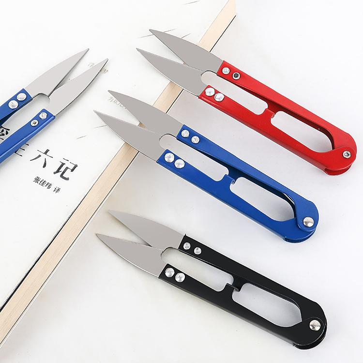 U-shaped iron yarn scissors factory wholesale home clothes tailor scissors cross stitch thread scissors color mini scissors