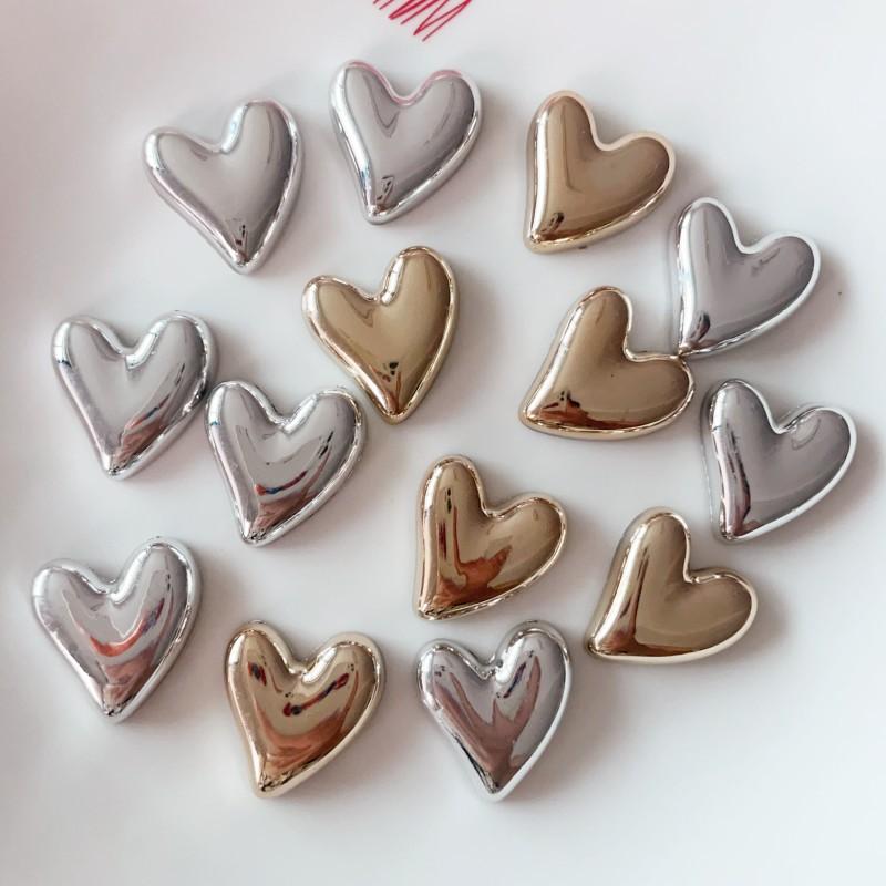 Metal electroplating love resin accessories diy mobile phone shell accessories material peach heart