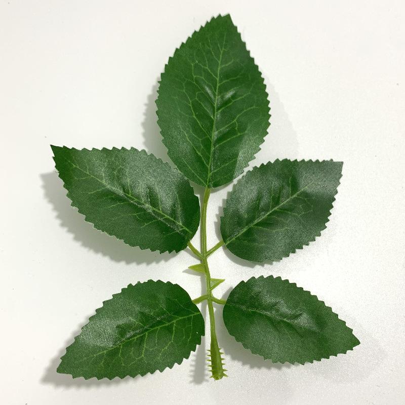 Silk screen printing large 5 leaves Rose leaves