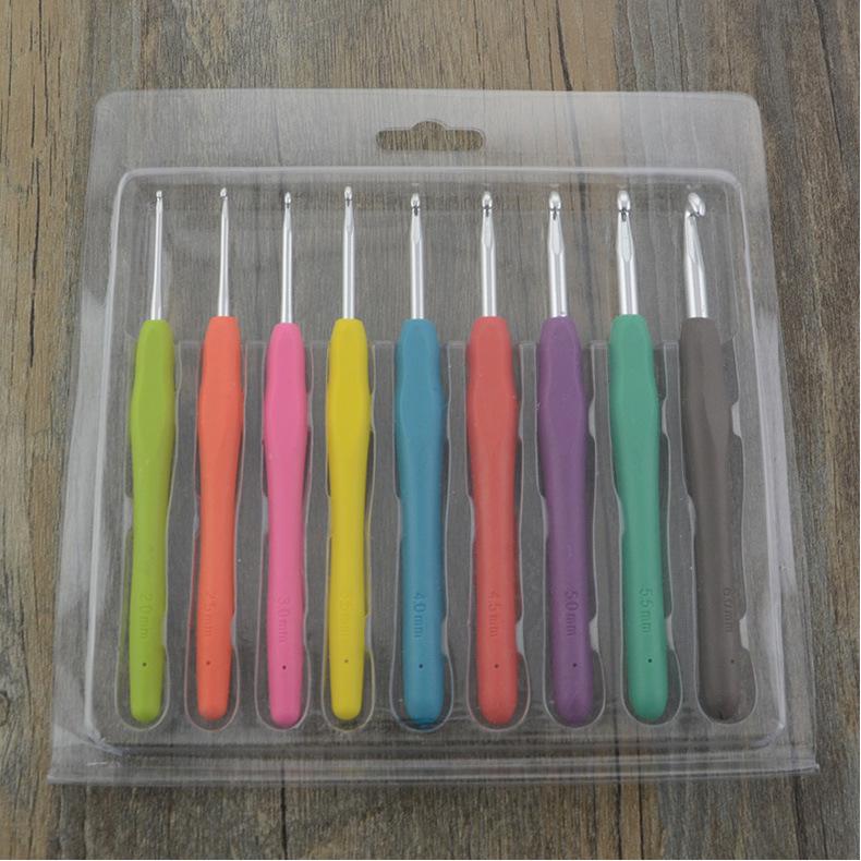 Single-Head Crochet Tpr Silicone Crochet Soft Handle Solid Crochet Set Pvc Packaging Metal Hand-Knitted Aluminum Crochet thumbnail 4