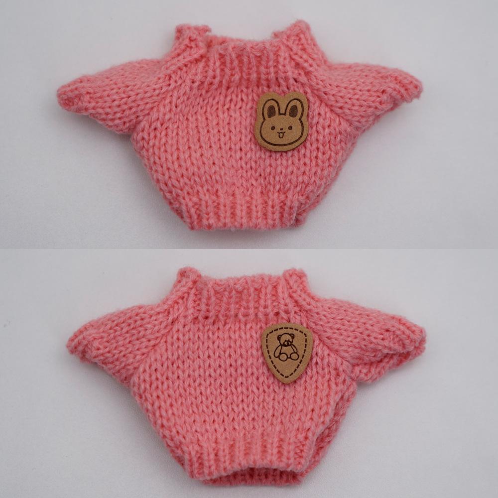 17cm First, Second and Third Generation Labubuli Pendant Baby Clothes Brown Bear Sweater Woolen Hat Small Bag Set thumbnail 4