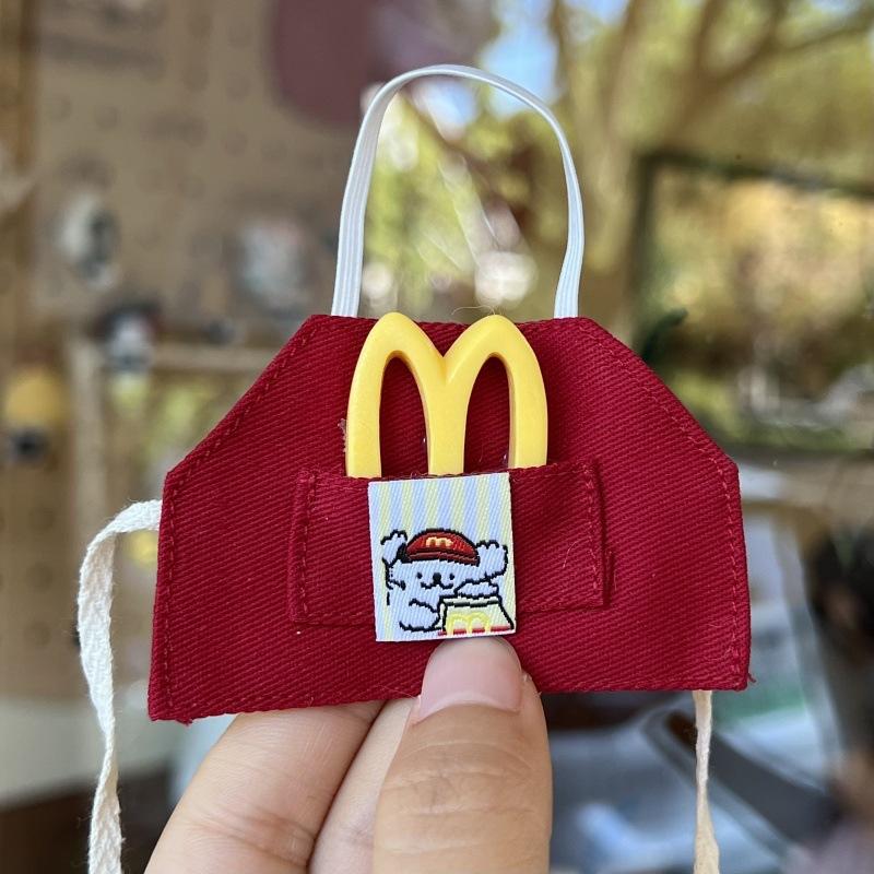 Red mcdonald's puppy apron with pocket