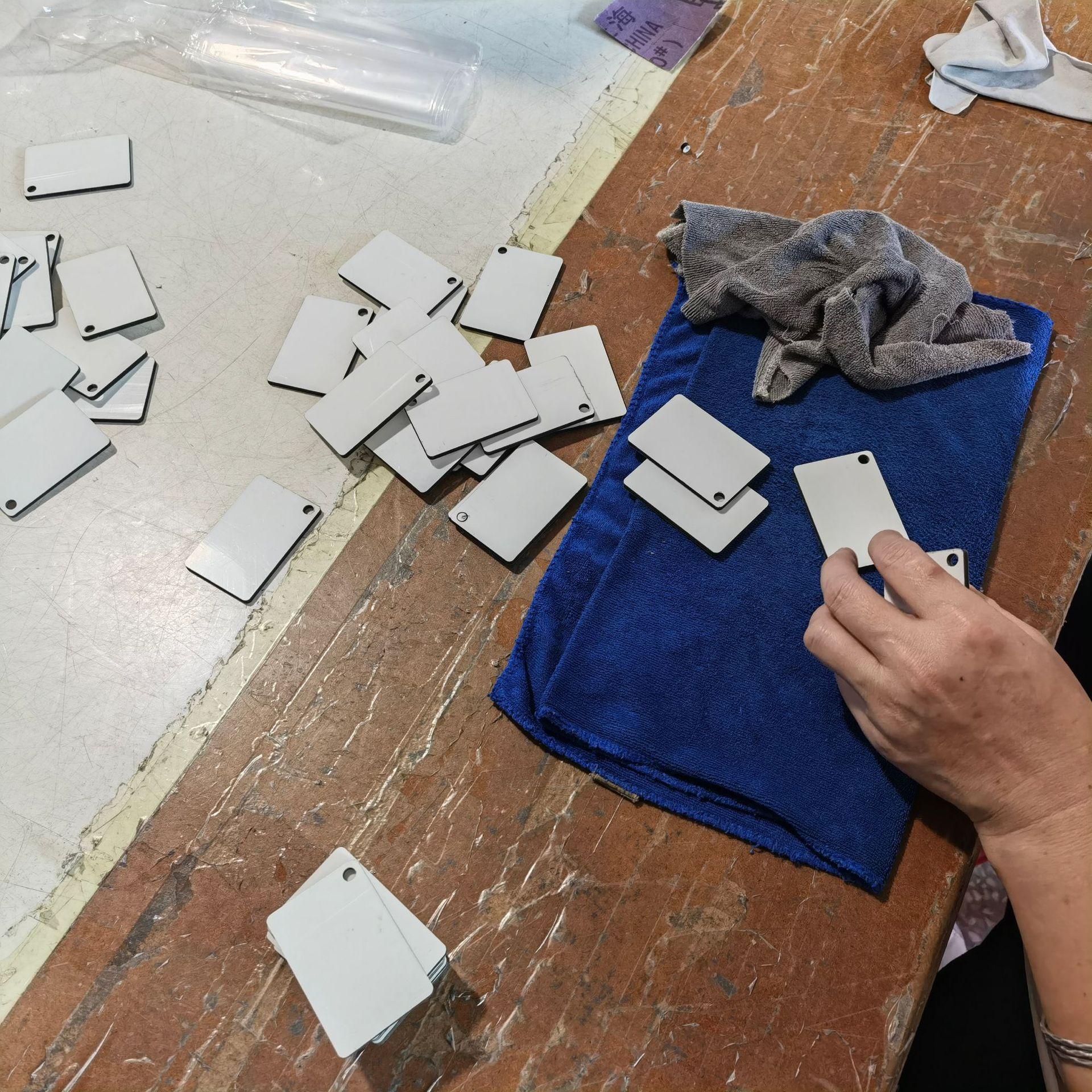 Sublimation heat transfer mdf double-sided blank key chain pendant creative various shapes key chain gift thumbnail 3