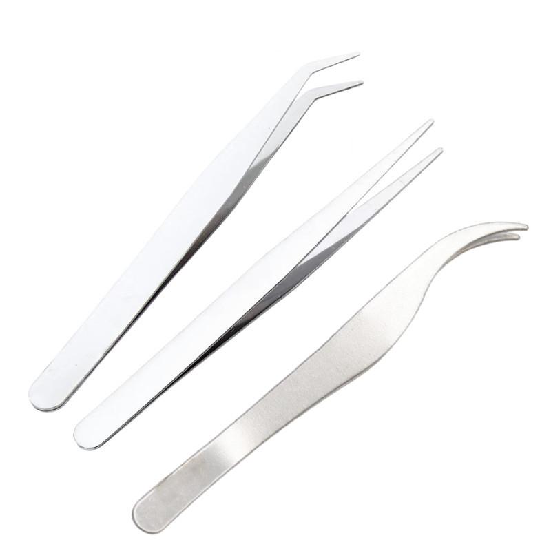 Handbook Tweezers Stainless Steel diy Handmade Handbook Clip Tip Bird's Nest Hair Picking Manicure False Eyelashes Tweezers Anti-static