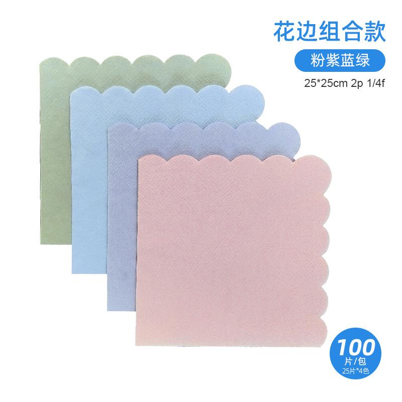 [lace combination 1] pink, purple, blue and green 25x25