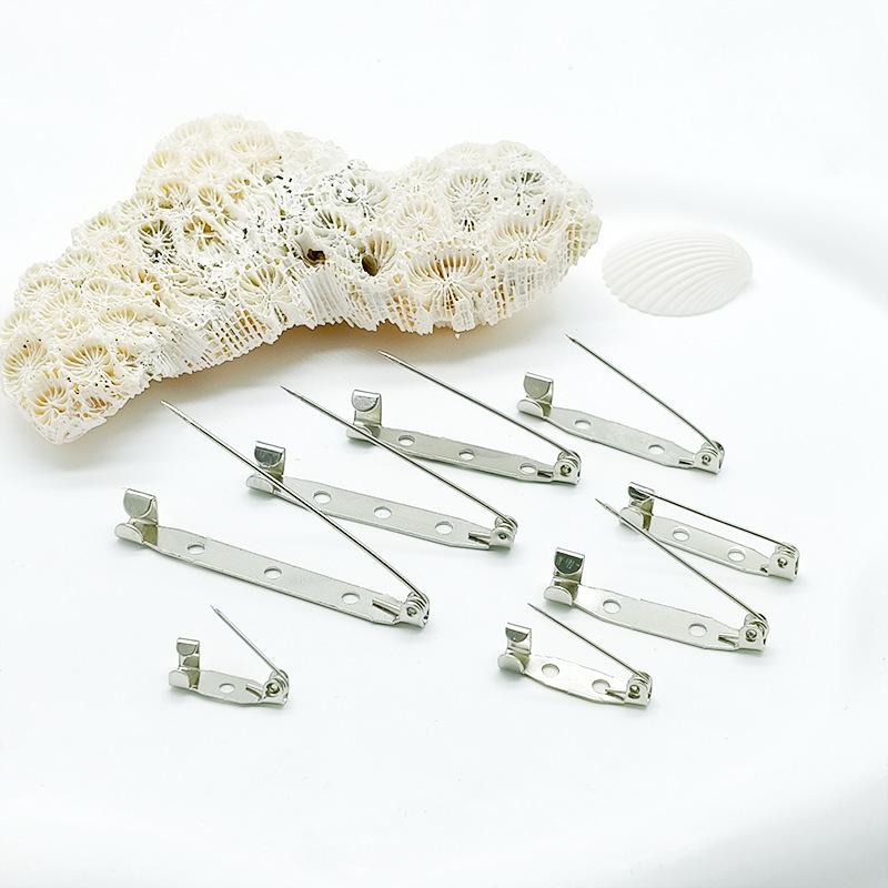 Metal white k ordinary pin iron perforated brooch DIY accessories multi-specification sticky clothing waist buckle thumbnail 2