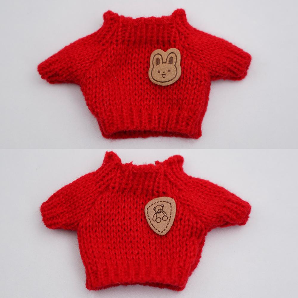 17cm First, Second and Third Generation Labubuli Pendant Baby Clothes Brown Bear Sweater Woolen Hat Small Bag Set thumbnail 3