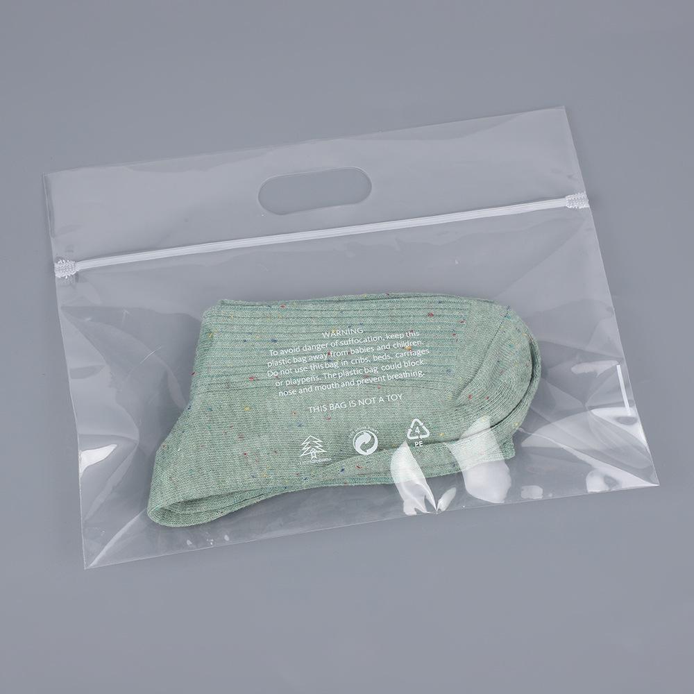 Factory Custom LOGO Size PE Transparent Bone Zipper Bag Silk Scarf Underwear Mobile Phone Case Slim Zipper Bag thumbnail 3