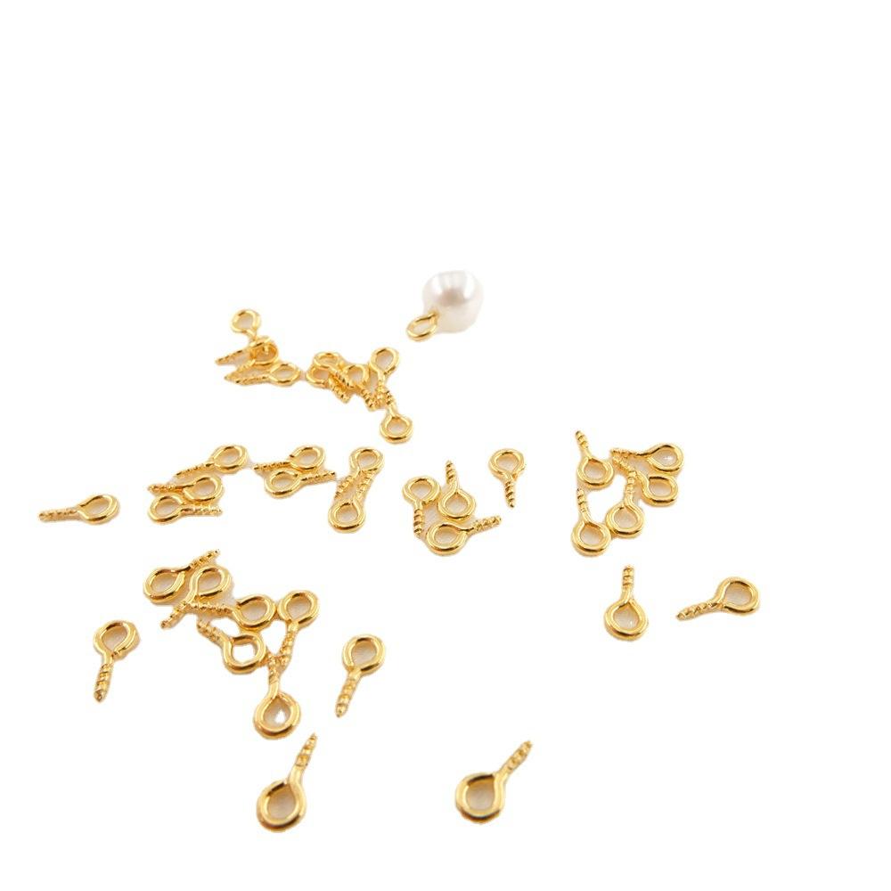 18K Color Pendant Sheep Eye Stud Sheep Eye Ring Copper Thread Corner Ring DIY Pearl Pendant Pendant Pendant Holder thumbnail 5