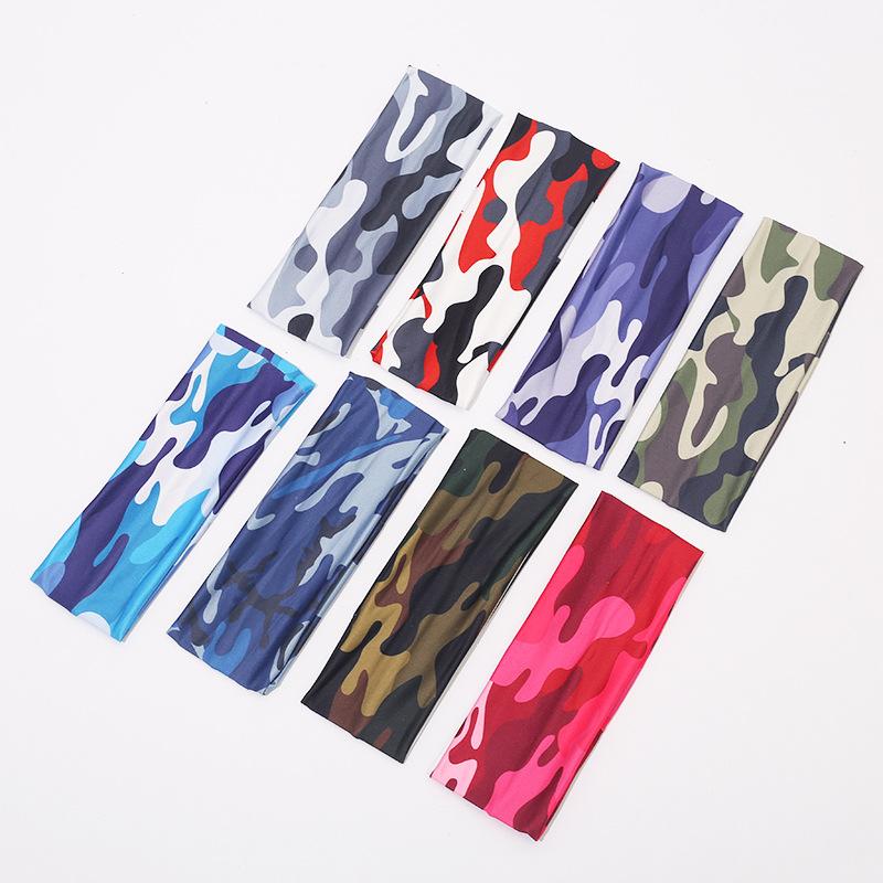 European and American New Style Printed Ribbon Sports Ancient-Style Yoga Headband Sweat-Absorbent Anti-Perspirant Women's Wide-Brimmed Headscarf Pattern thumbnail 2