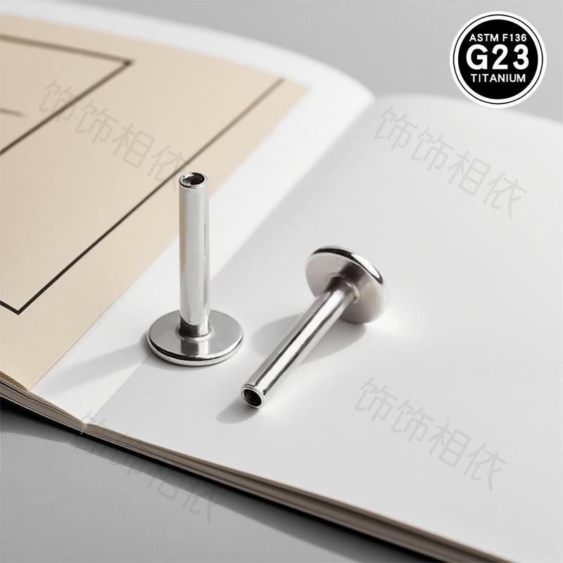 Cross-Border G23 Lip Stud Titanium Alloy Base Internal Thread M0.9/F136G23 Titanium Alloy Lip Stud Base Back Buckle thumbnail 3