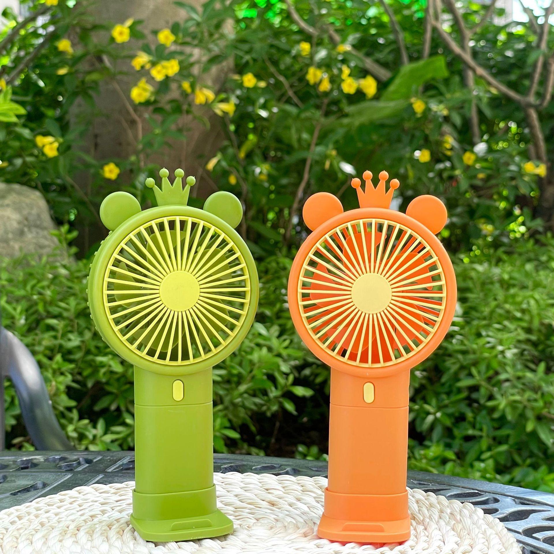 USB charging flower small fan handheld convenient fan cartoon crown gift gift LOGO factory direct sales