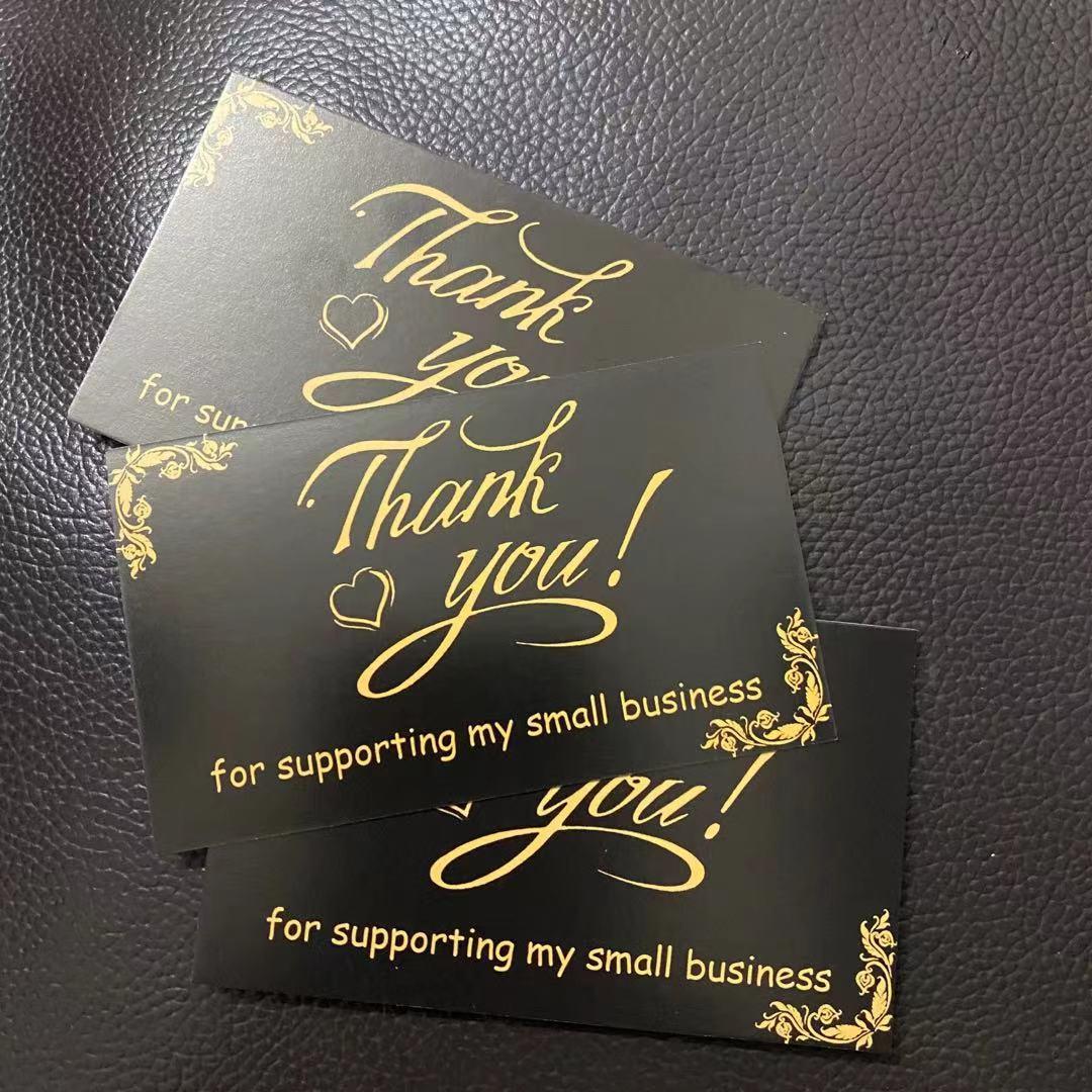 Thank you card foreign trade Chinese and English thank you card coupon coated paper film