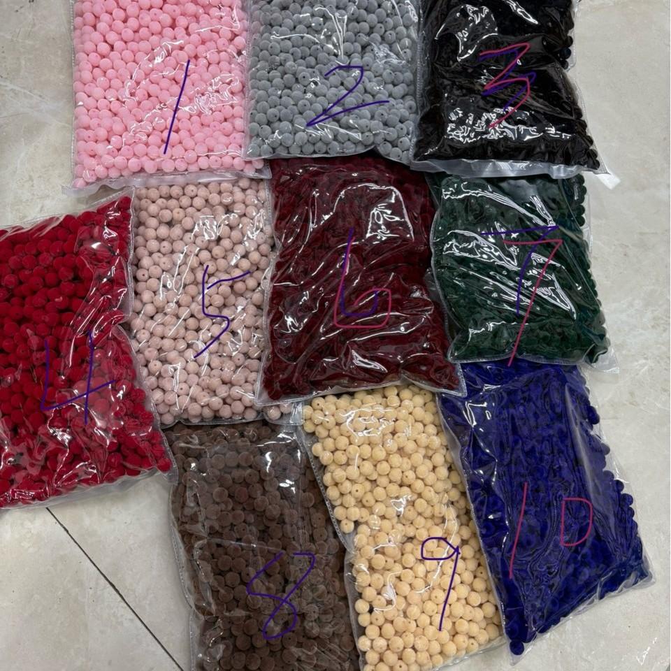 Flocking round beads perforated beads jewelry accessories fur ball