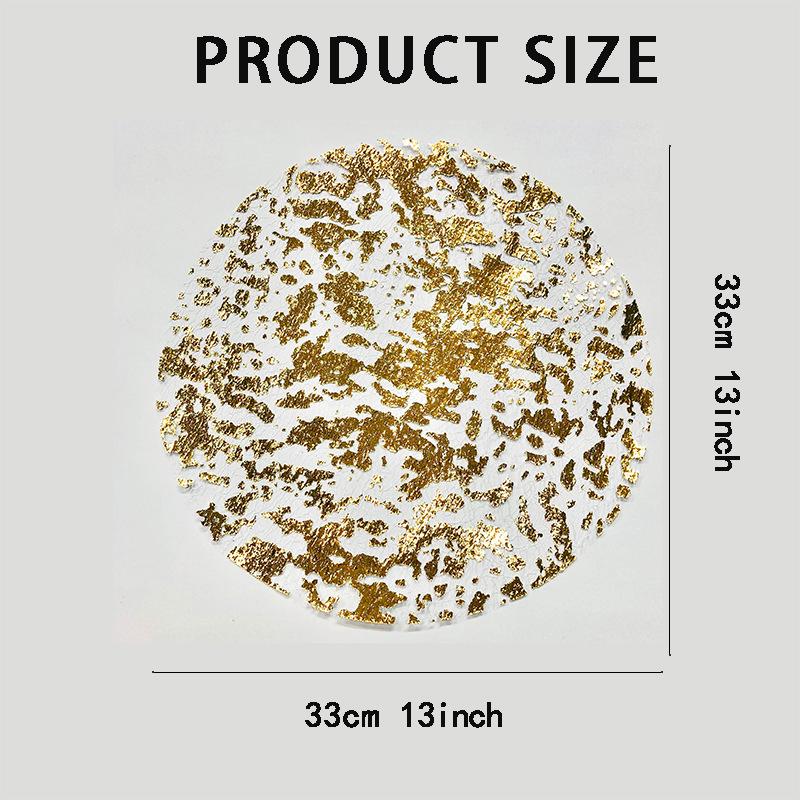 Disposable Golden Placemat Metal Round Gold Foil Mesh Mesh Table Mat Placemat Amazon in stock Wholesale