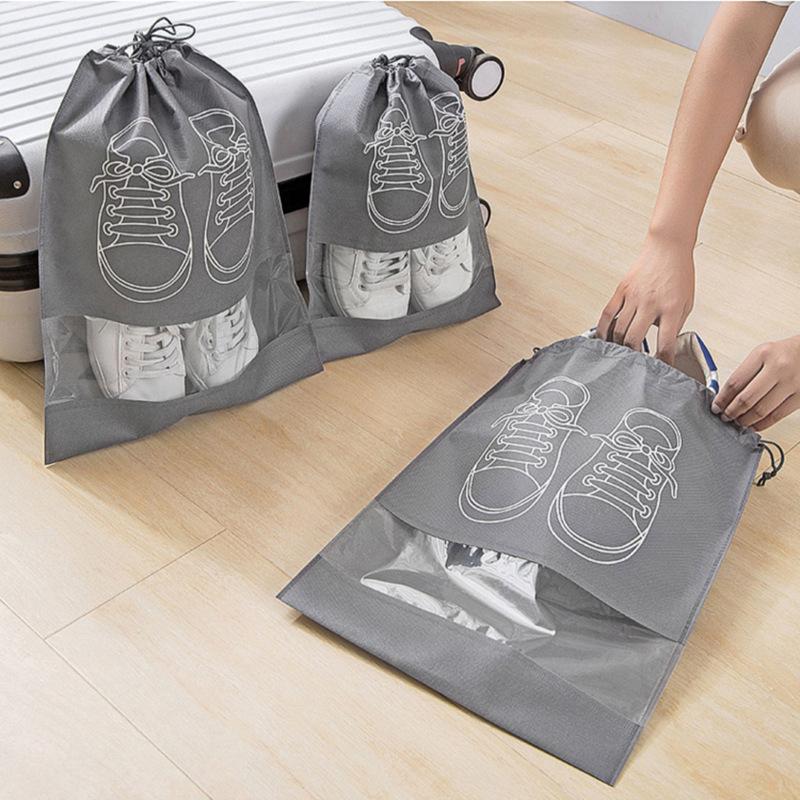 Non-woven Shoes Bag Shoes Storage Bag Drawstring Bag Shoes Bag Dust-proof Bag Transparent Travel Shoes Cover Shoes Bag