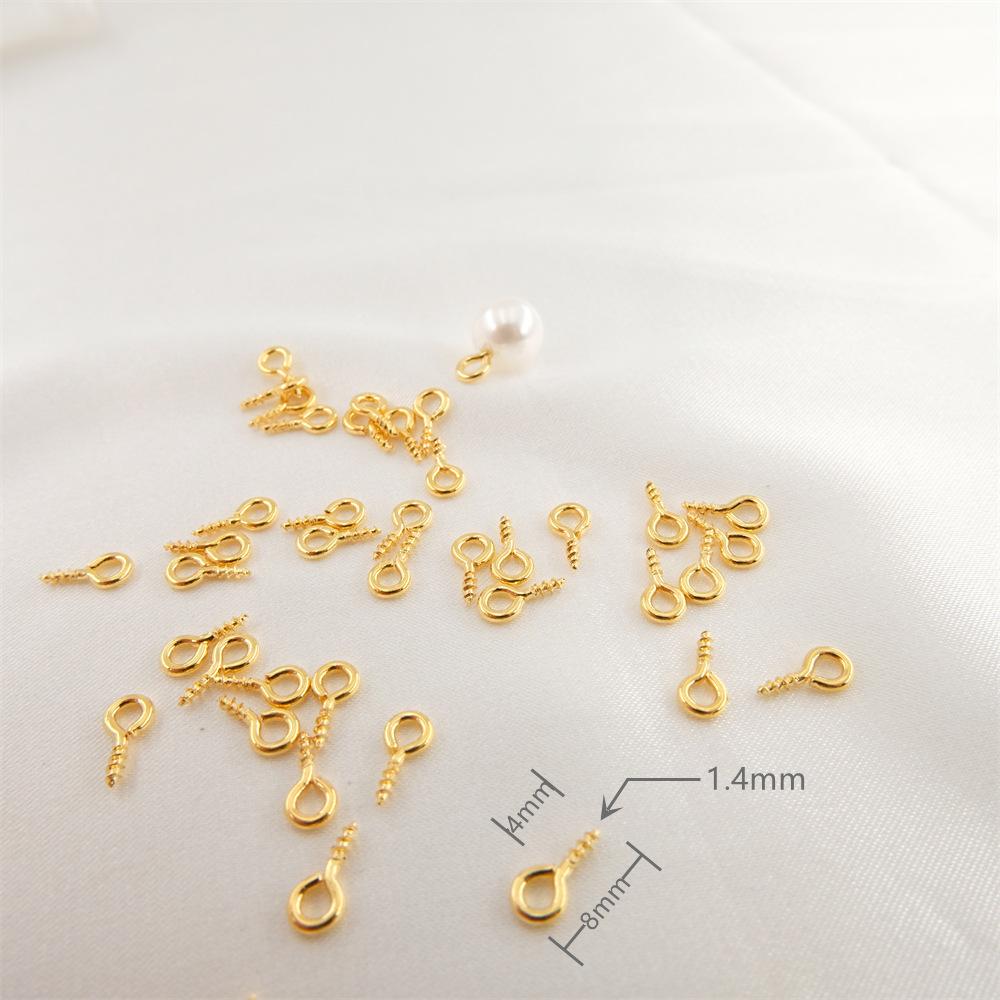 18K Color Pendant Sheep Eye Stud Sheep Eye Ring Copper Thread Corner Ring DIY Pearl Pendant Pendant Pendant Holder thumbnail 2