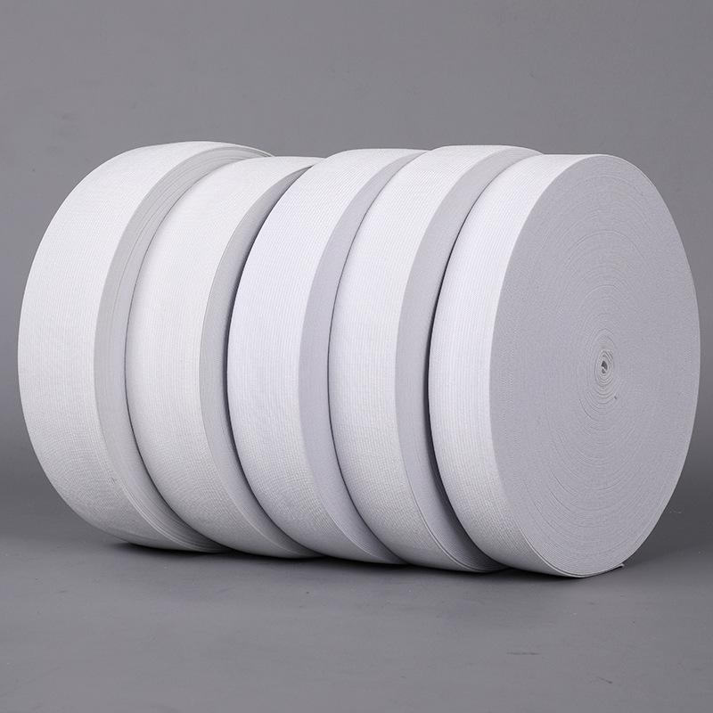 Black and white thick high elastic crocheted elastic band rubber root spot flat width elastic knitted pants belt wholesale thumbnail 2