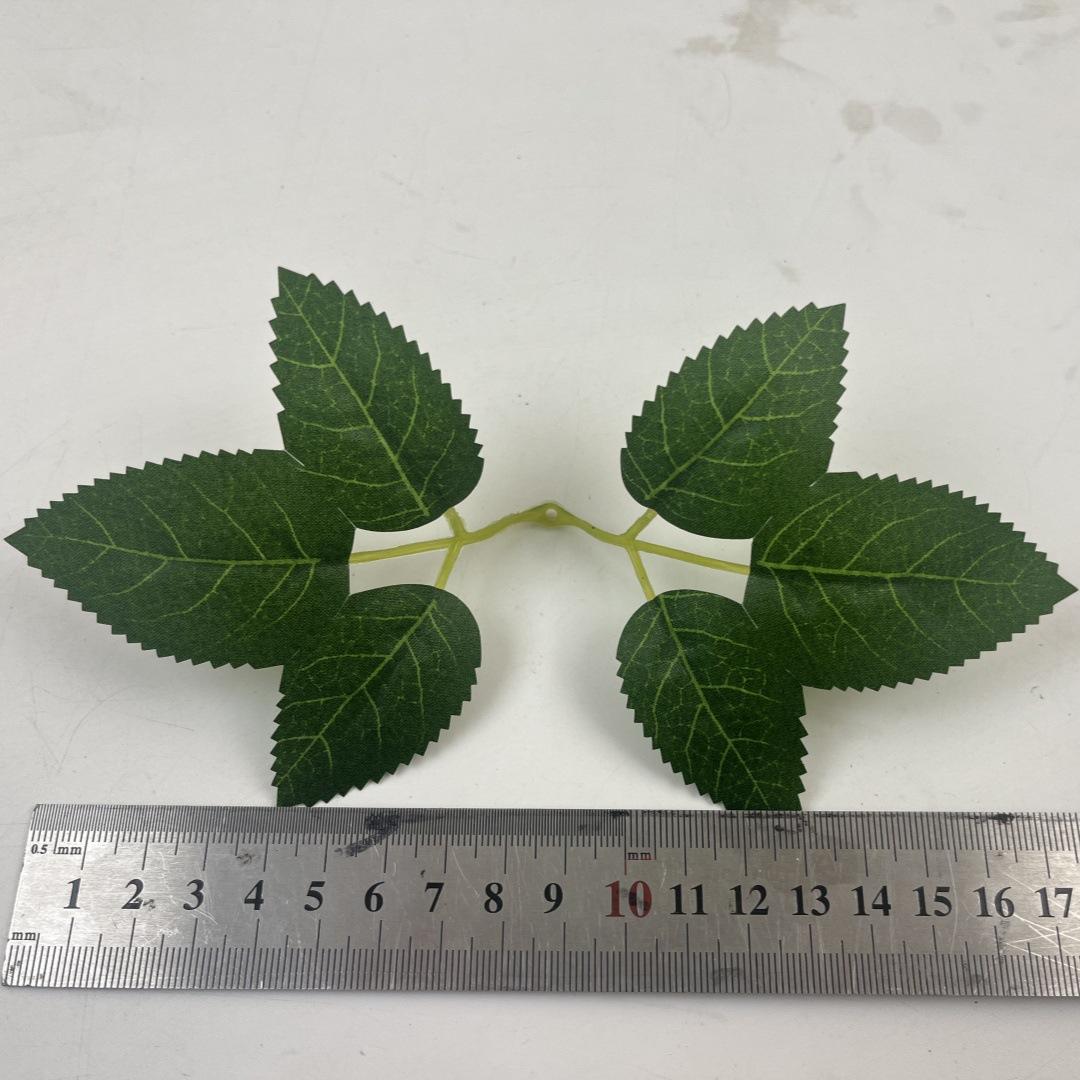 Silk screen printed six-leaf rose leaf