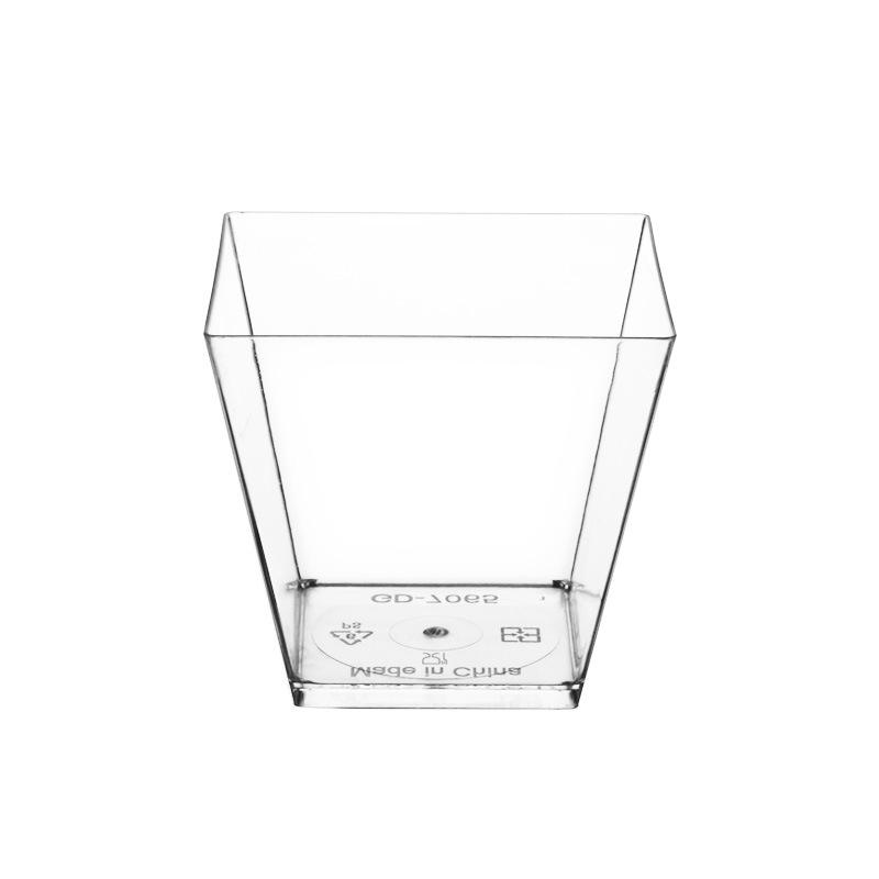 Factory Wholesale 190ml Disposable Dessert Cups Large Capacity Trapezoidal Dessert Mousse Cups Hard Plastic Cups Pudding Cups thumbnail 5