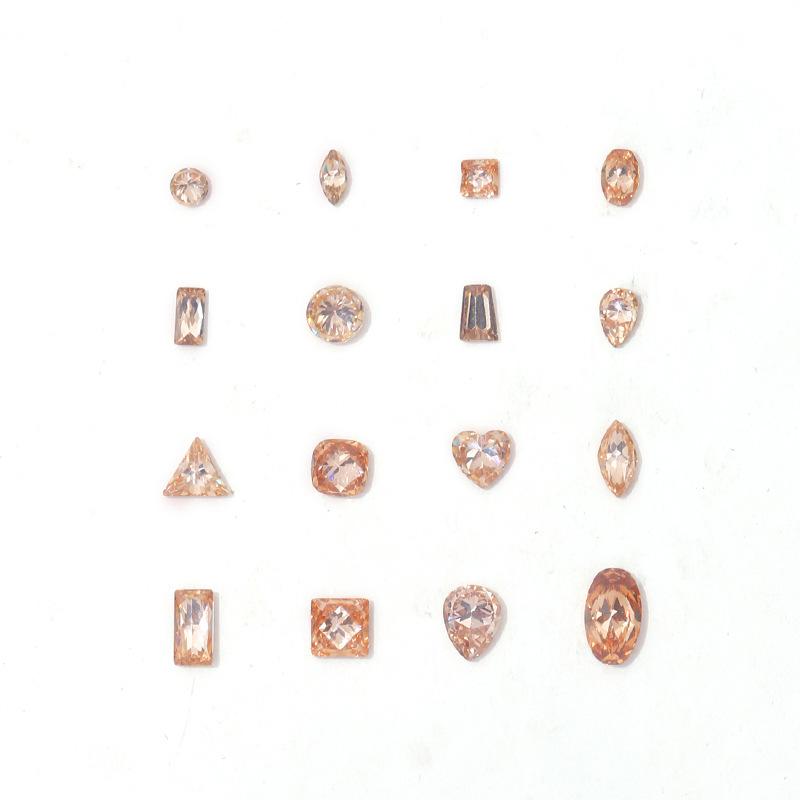 Boutique champagne zircon nail drill flash mini small size flat bottom drill mixed horse eye nail jewelry wholesale thumbnail 5