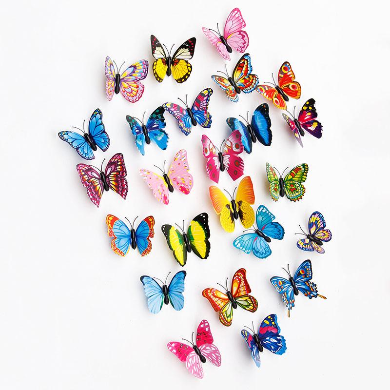 Hot sale 7cm simulation butterfly PVC magnetic refrigerator bar wedding decoration window layout factory wholesale decorative butterfly