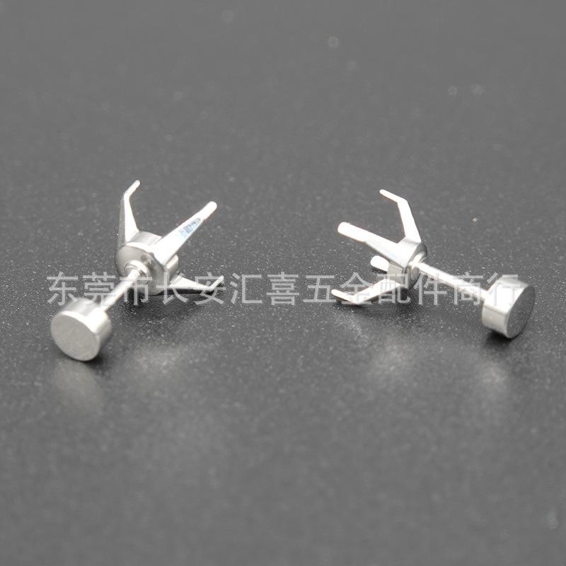 Qianxi rose earrings with round cake / 0.8x6x6