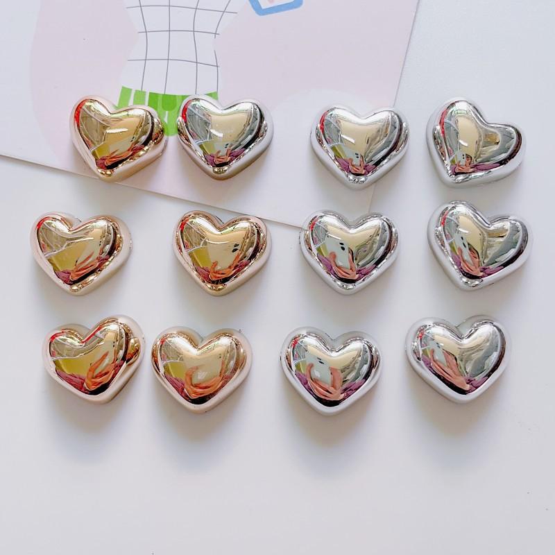 Electroplated metal silver love jewelry accessories handmade diy mobile phone shell accessories material