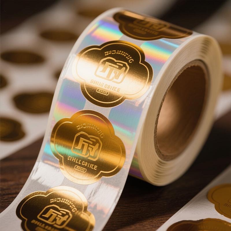 Custom coated paper sticker sticker printing bronzing logo roll pvc color transparent sticker thumbnail 2