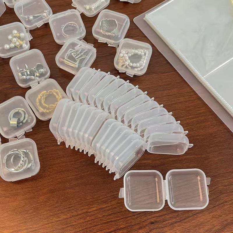 Transparent plastic jewelry box small box small pill box ear studs storage box ring jewelry box mobile phone card storage box ear thumbnail 3
