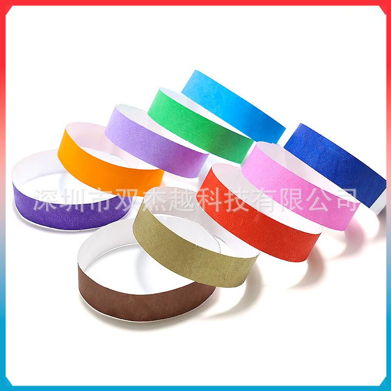 DuPont Paper Disposable Bracelet in stock Custom Amusement Park Concert Ticket Tyveqiang Wrist Band Paper Bracelet thumbnail 3