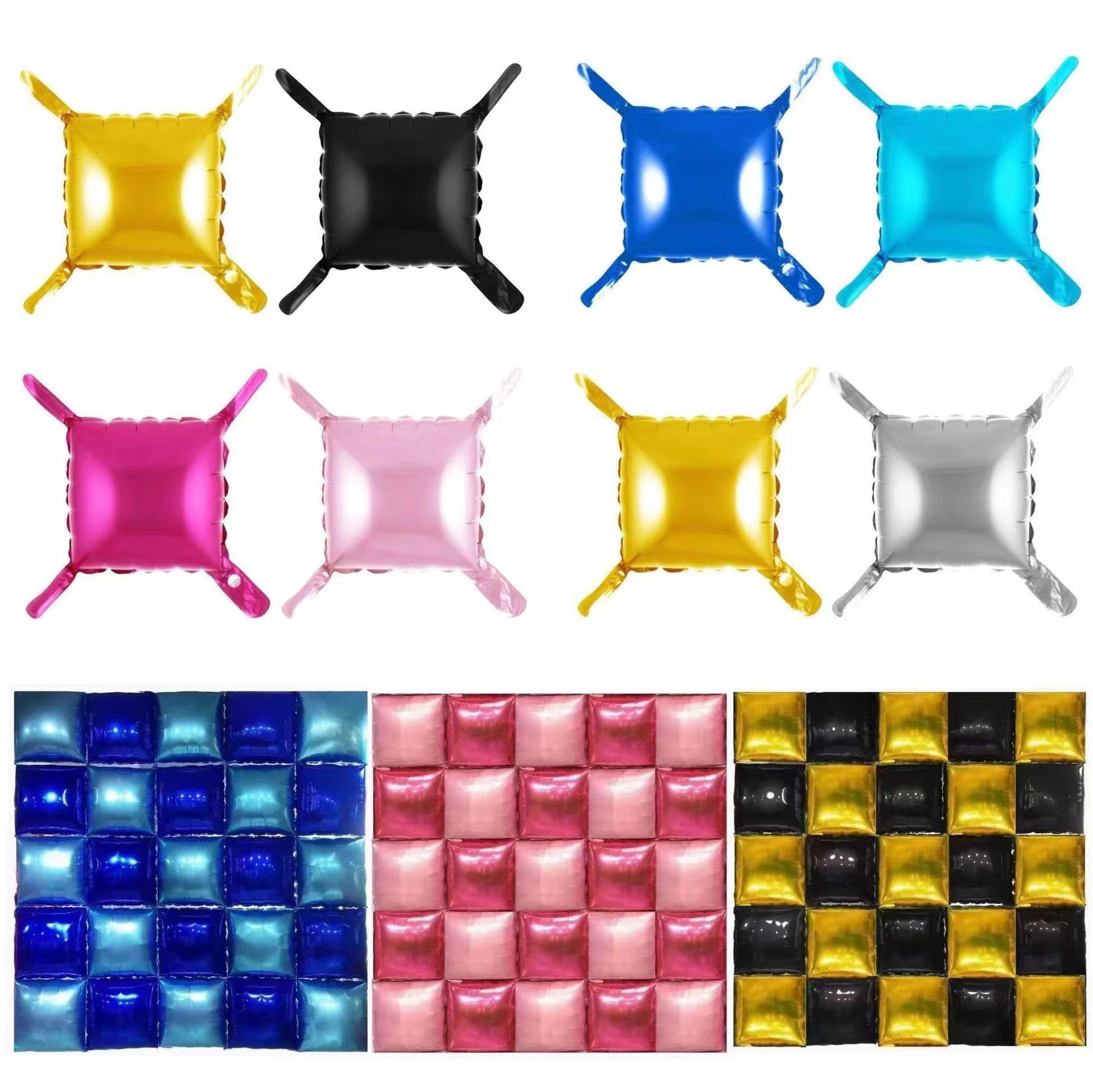 Double-Sided Strap Square Background Wall Aluminum Film Balloon Birthday Party Wedding Wedding Background Wall Decoration Supplies