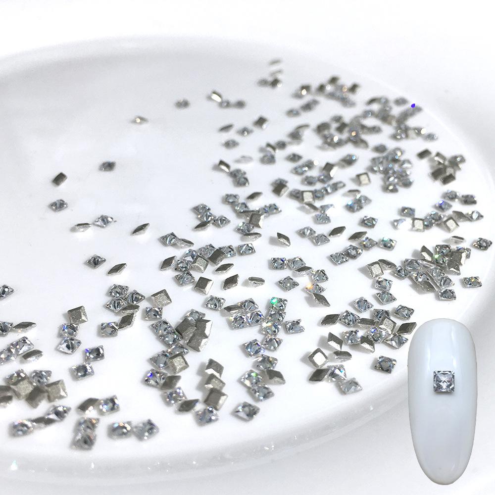 White flat bottom inverted zircon [3.0mm square]]