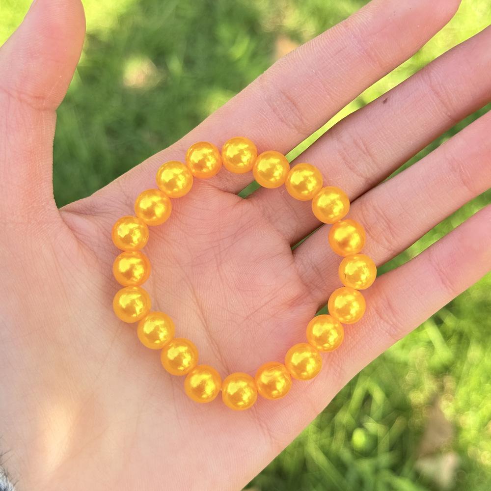 8mm golden plastic pearl bracelet [default 20 pieces]