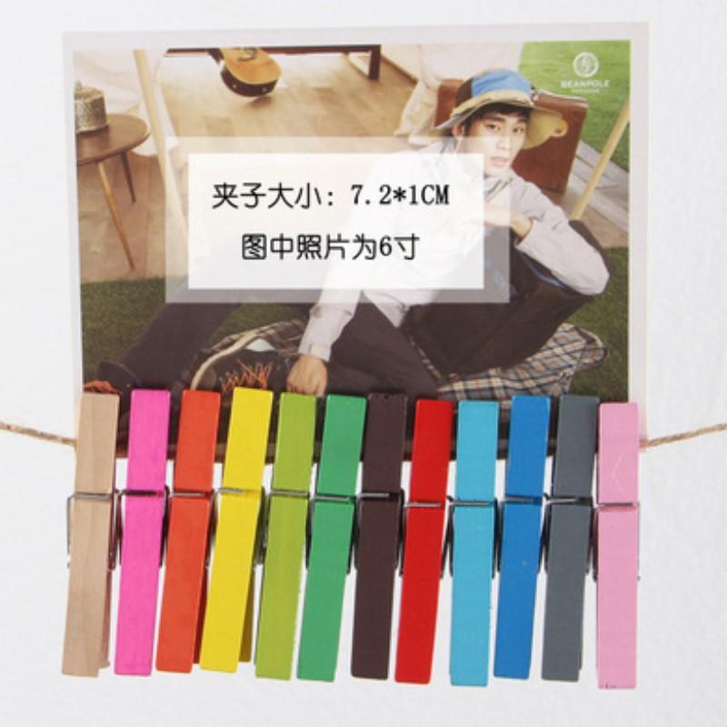 7.2 Birch Clip Wooden Clothes Clip Snack Clip Home Daily Color Cute Small Wooden Clip Menu Clip