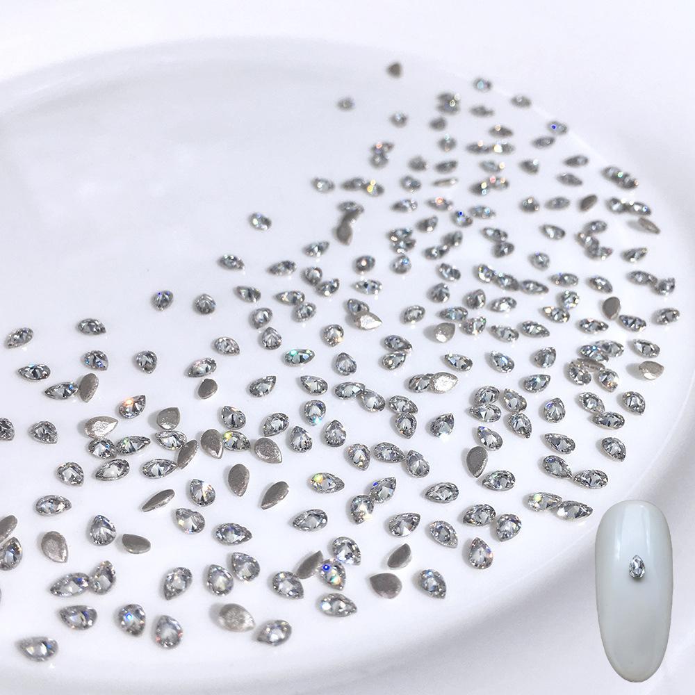 White flat bottom inverted zircon [2*3mm water droplets]]