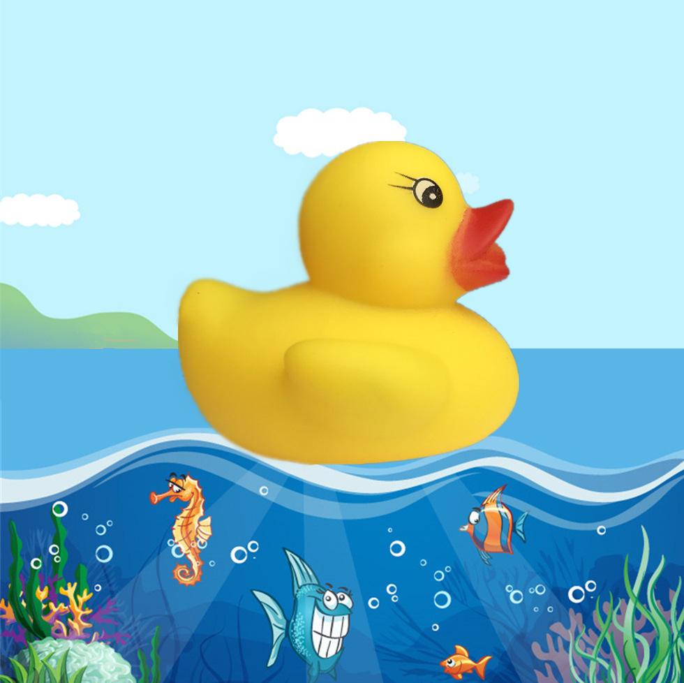 Children's water play small yellow duck color Mini small duck vinyl soft rubber pinch call small duck bath toy thumbnail 4