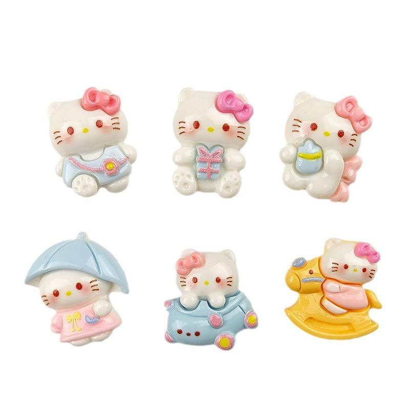 New cartoon riding horse kitten resin accessories DIY bright hair clip material hole shoes clothing accessories thumbnail 5