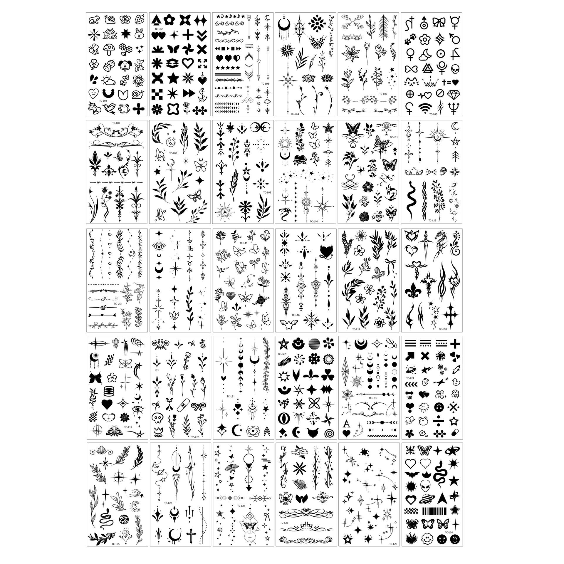 5.7*9.7cm (quantity: 30 for a set) / Tc-finger series 2 set of 30 sheets