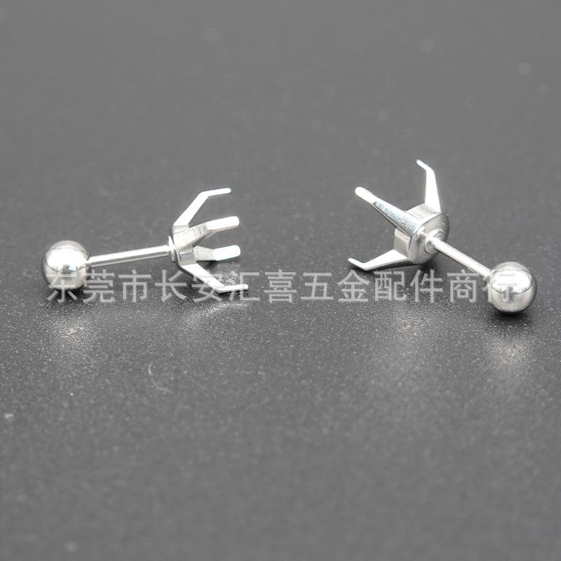 Qianxi rose earrings with round balls / 0.8x6x6