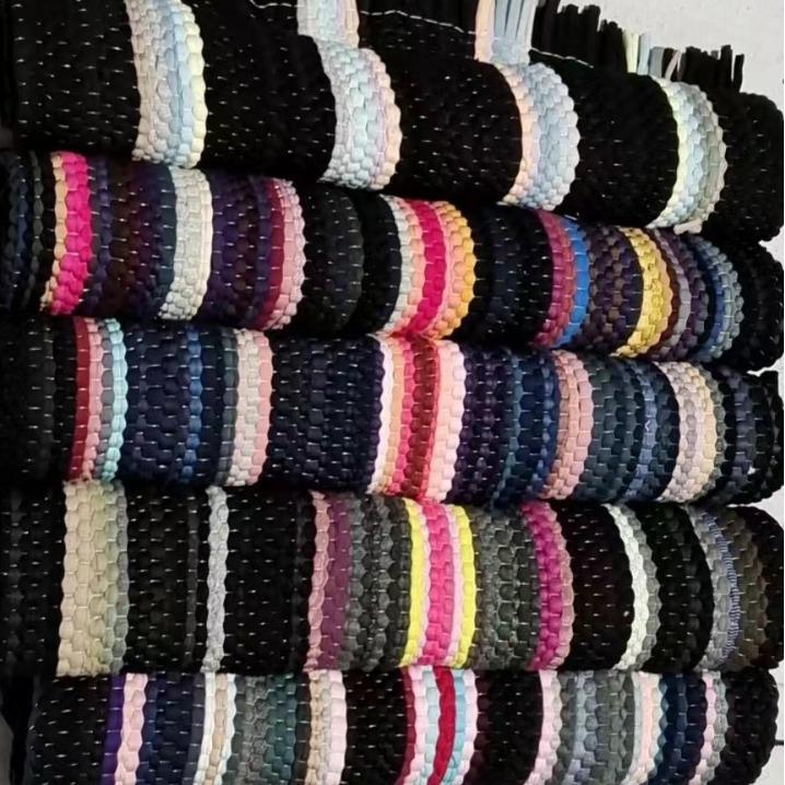 Cloth Strip Woven Mat Living Room Carpet Colorfulful Carpet Bedside Foot Mat Stain-resistant Absorbent Cloth Strip Color Strip Floor Mat
