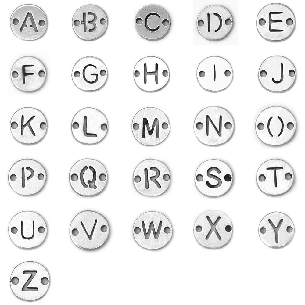 Stainless steel jewelry accessories 26 English capital letters hollow pendant 6MM manufacturers a large number of in stock